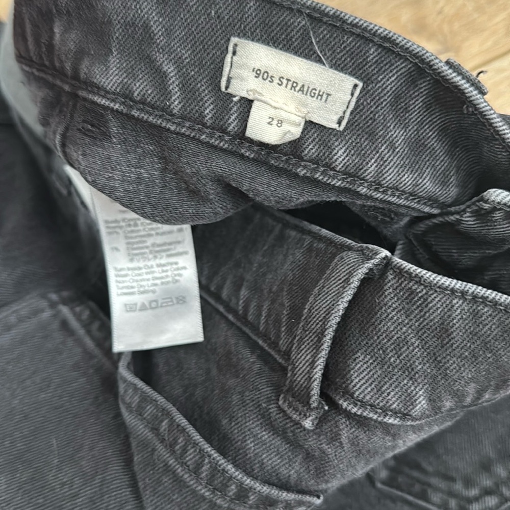 Madewell Black 90s Straight Leg High Rise Jeans - Picture 7 of 10